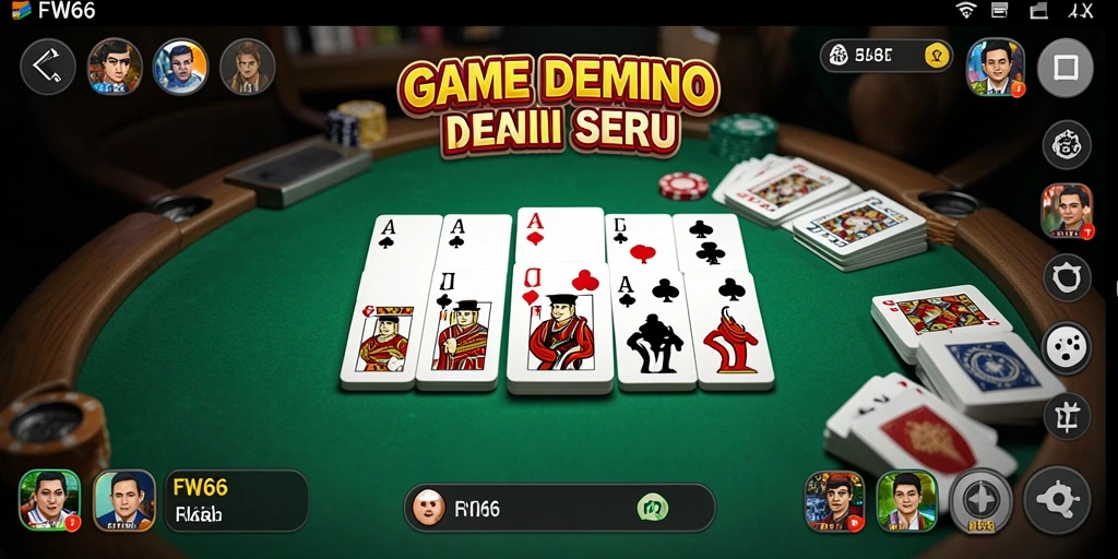 Tampilan utama FW66 dengan gameplay seru permainan domino.