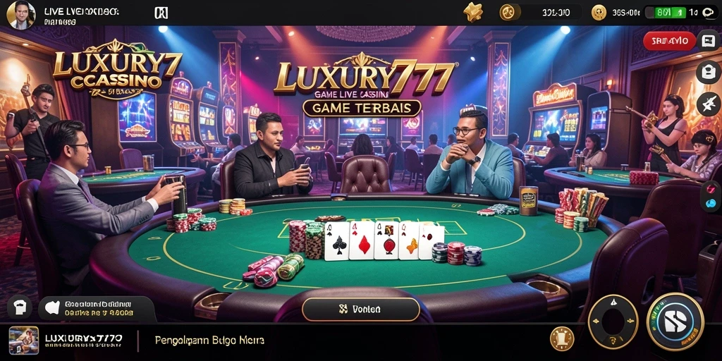 Gameplay utama LUXURY777 yang memikat dengan dealer langsung.