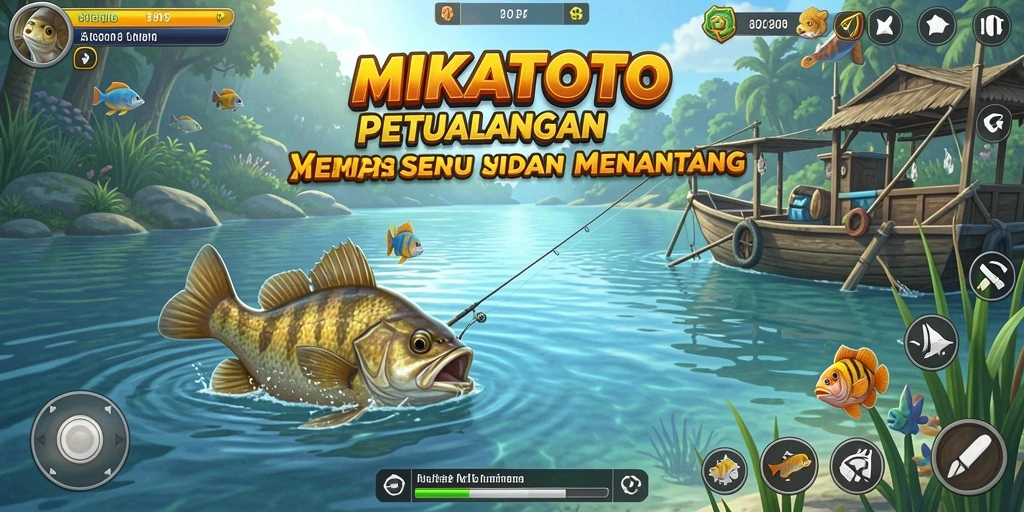 Tampilan layar permainan MIKATOTO yang menawan saat memancing.