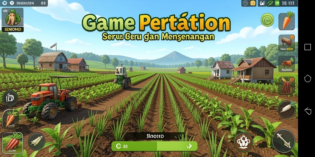 Screenshot gameplay menunjukkan aktivitas bertani yang seru dan interaktif.